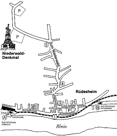 road map Germany castle hotel hotels Rhinegau